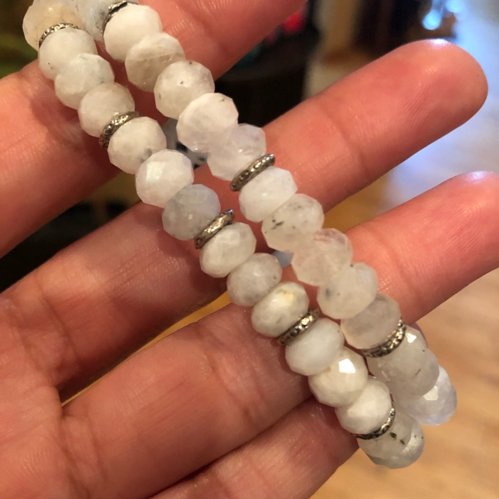 Genuine Moonstone Bracelets (Set of 2)